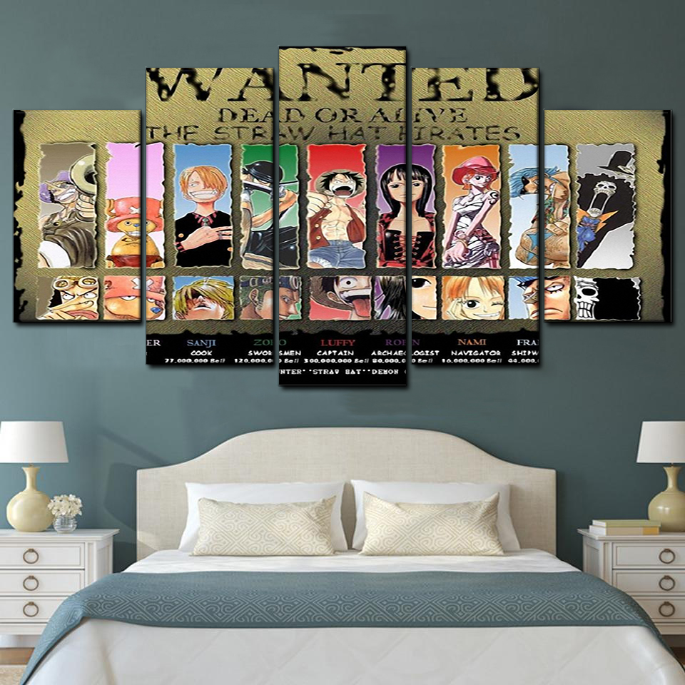 Anime One Piece Monkey D. Luffy 3 5 Piece Canvas Art Wall Decor – Canvas  Prints Artwork – CA Go Canvas