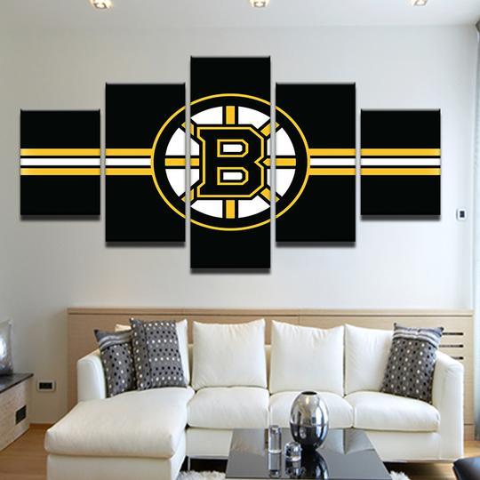Boston Bruins 21- 5 Panel Canvas Art Wall Decor – CA Go Canvas