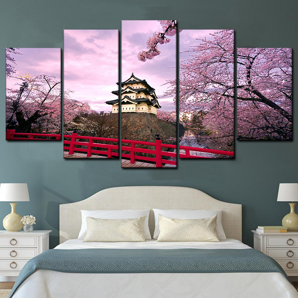 Chiune Sugihara Sakura 5 Piece Canvas Art Wall Decor - Canvas Prints Artwork