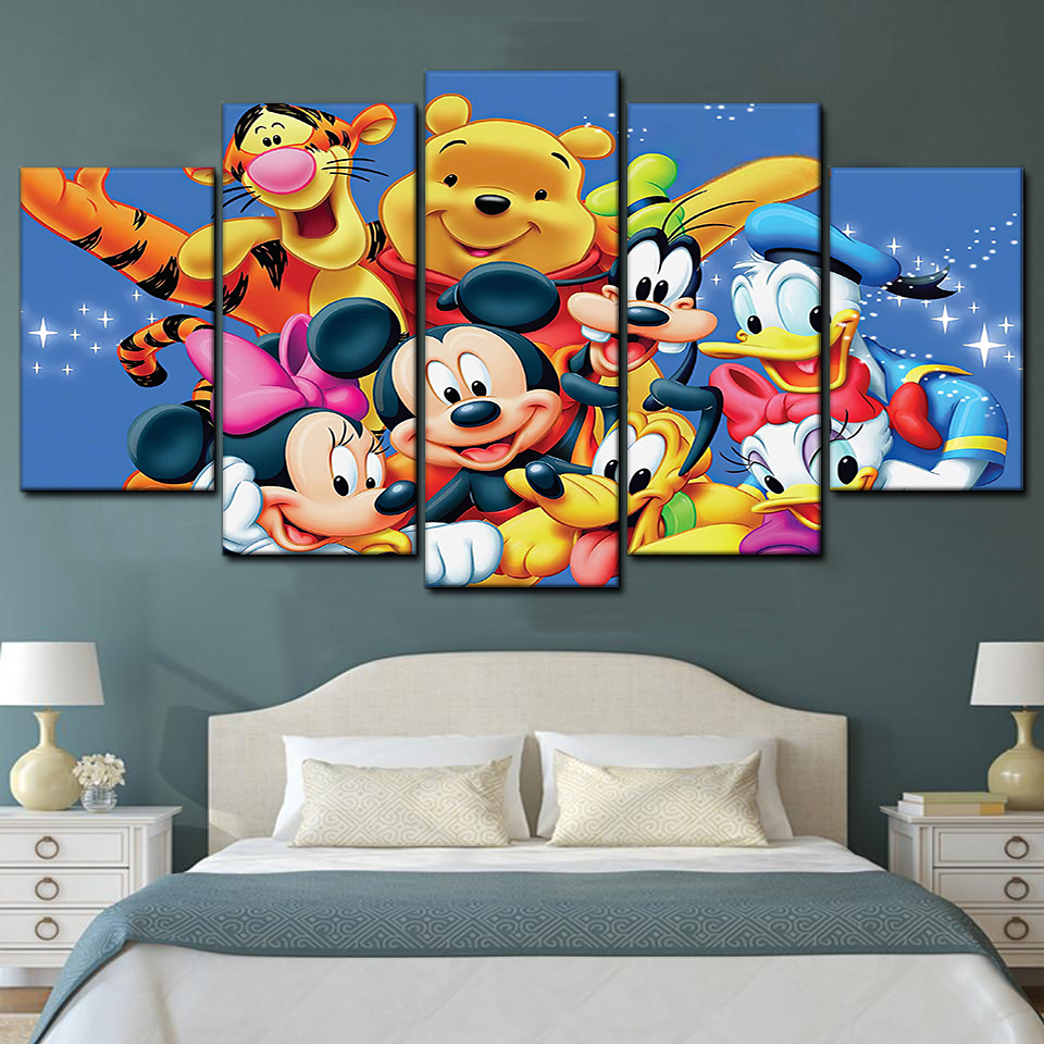 Disney 5 Piece Canvas Art Wall Decor - Canvas Prints Artwork