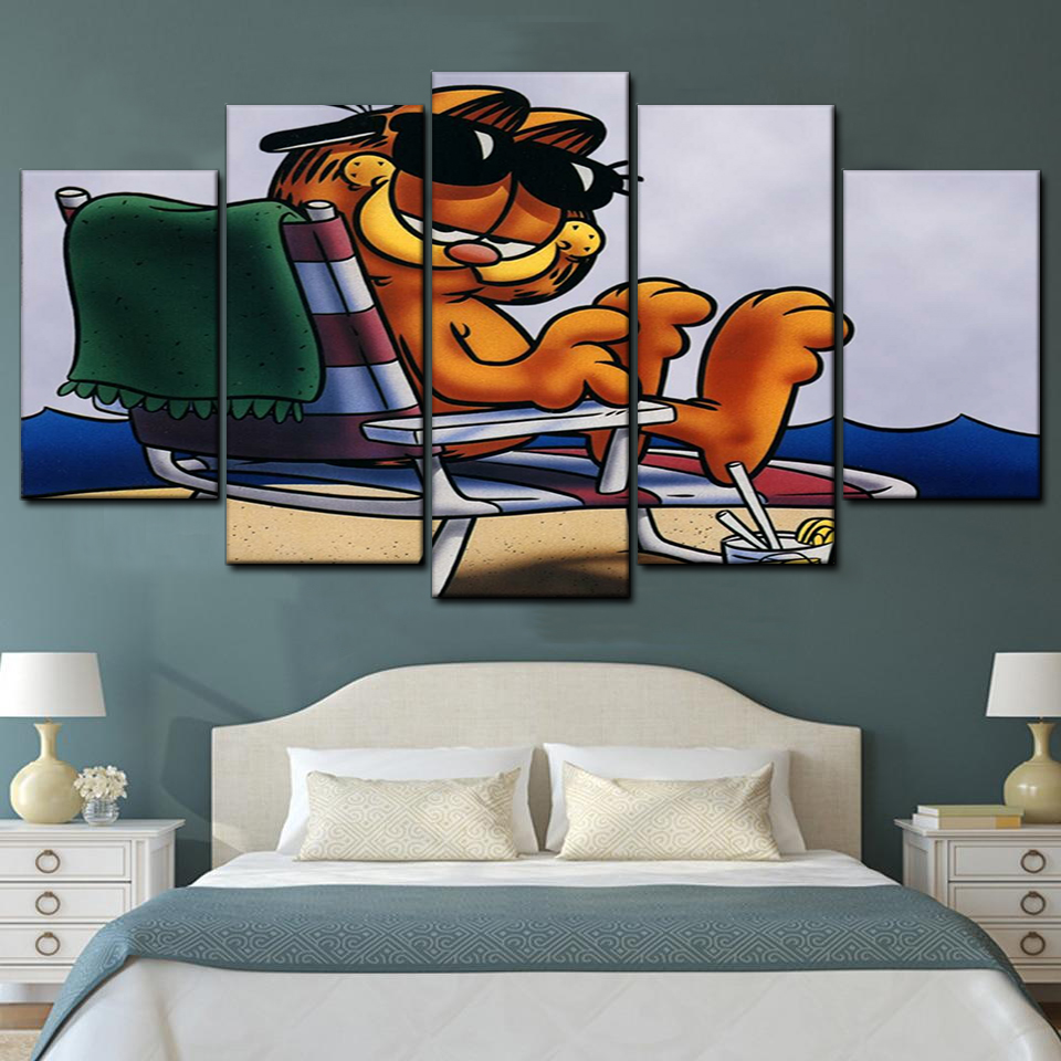 Garfield 10 5 Piece Canvas Art Wall Decor - Canvas Prints Artwork
