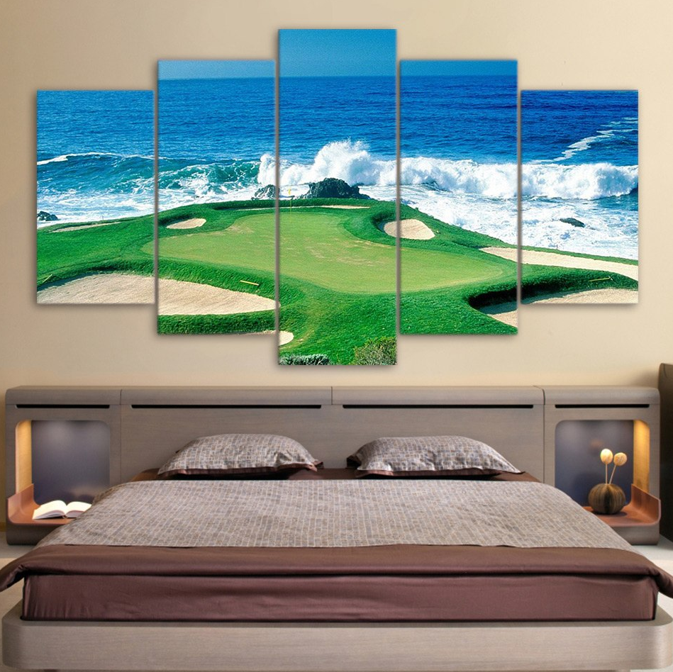Golf Course Coast 5 Piece Canvas Art Wall Decor - Canvas Prints Artwork