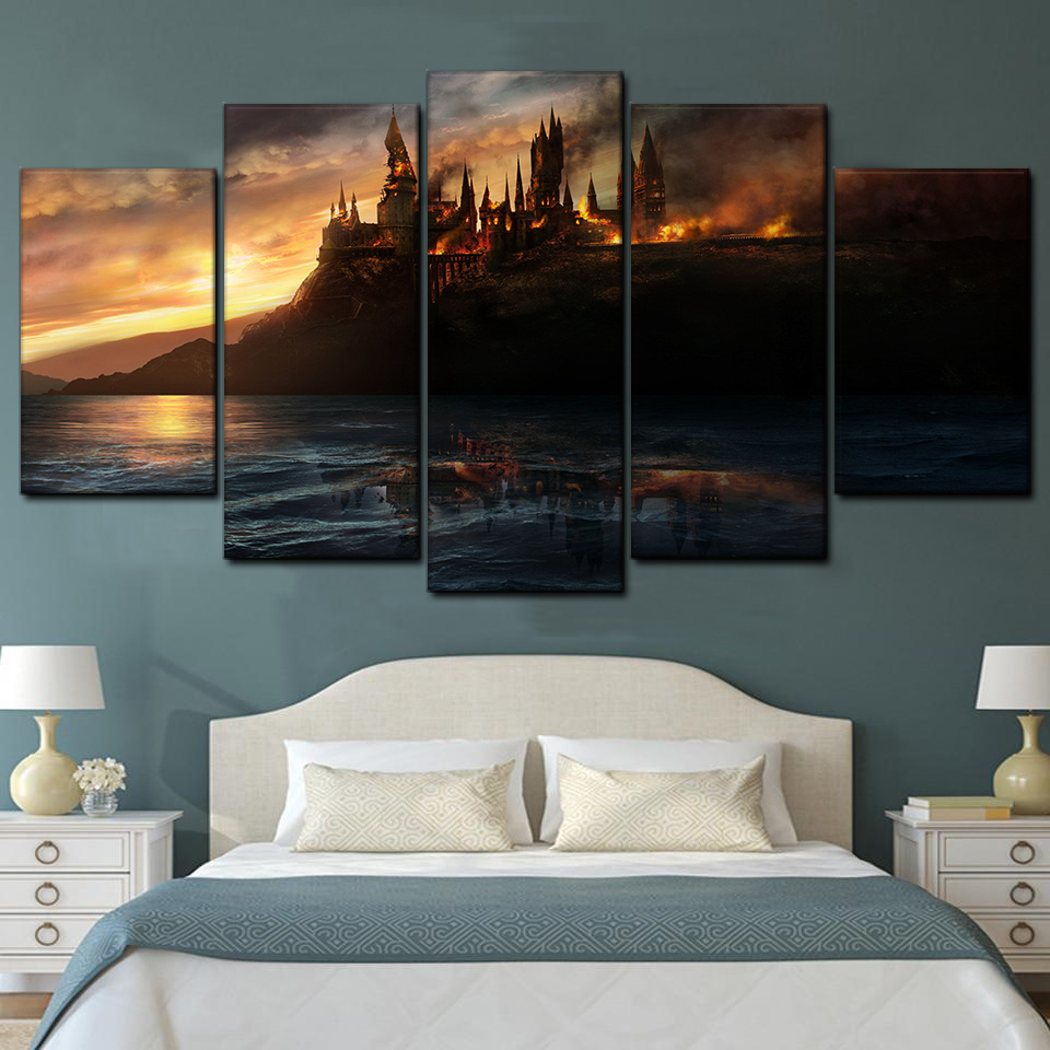 Harry Potter Castle 5 Piece Canvas Art Wall Decor - Canvas Prints Artwork