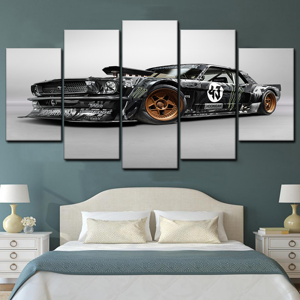 Ken Block Drift Car 5 Piece Canvas Art Wall Decor - Canvas Prints Artwork