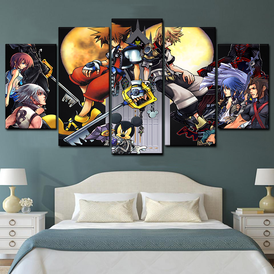 Kingdom Hearts Dream Drop Distance 5 Piece Canvas Art Wall Decor - Canvas Prints Artwork