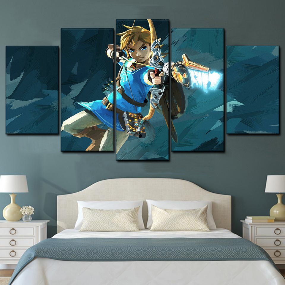 Legend Of Zelda Breath Of Link 5 Piece Canvas Art Wall Decor - Canvas Prints Artwork