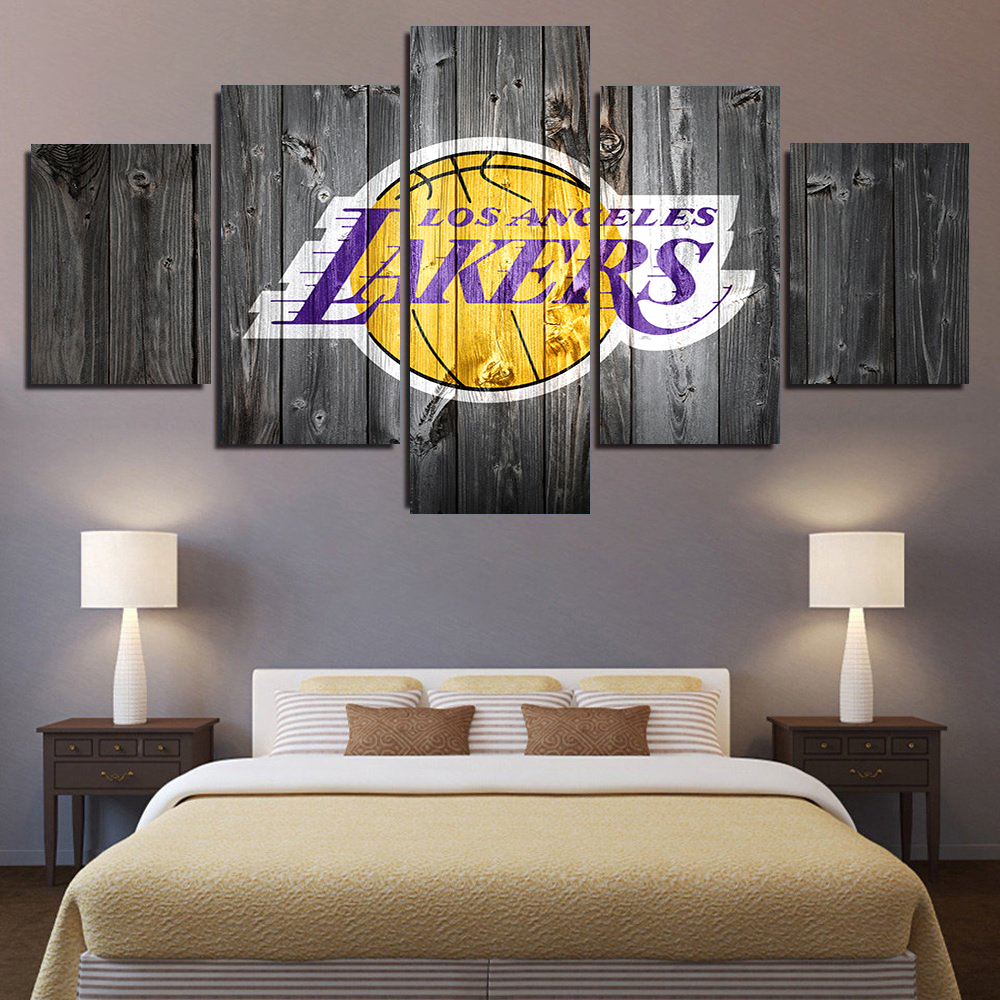 Los Angeles Lakers 5 Piece Canvas Art Wall Decor - Canvas Prints Artwork