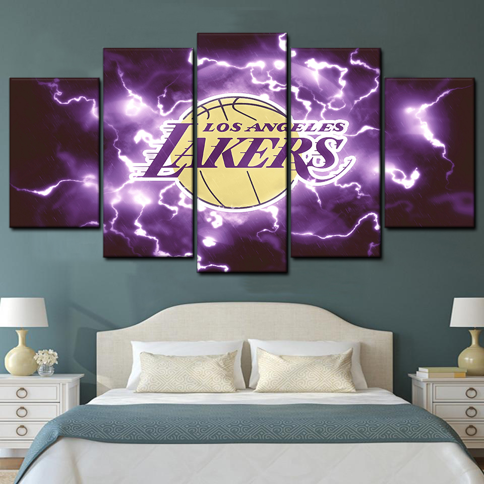 Los Angeles Lakers 5 Piece Canvas Art Wall Decor - Canvas Prints Artwork