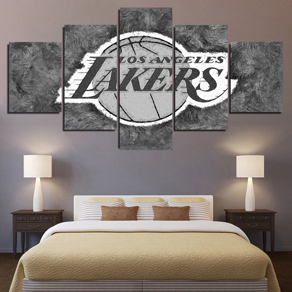  5 Piece Canvas Wall Art Sports Los Angeles Lakers