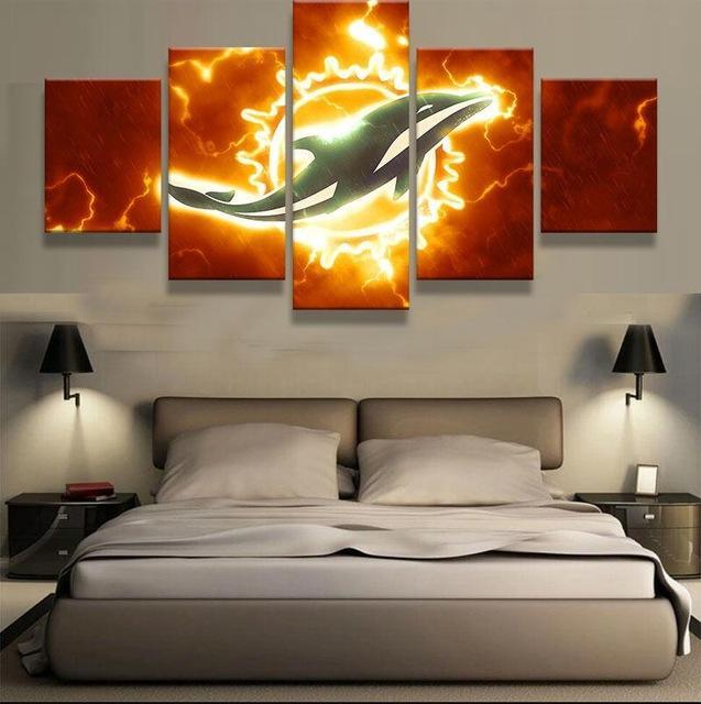 Miami Dolphins – Sport 5 Panel Canvas Art Wall Decor – CA Go Canvas