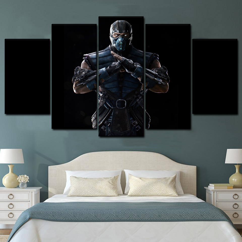Mortal Kombat X Sub Zero 4 5 Piece Canvas Art Wall Decor - Canvas Prints Artwork