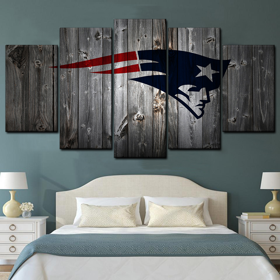 New England Patriots 1 5 Piece Canvas Art Wall Decor - Canvas Prints Artwork