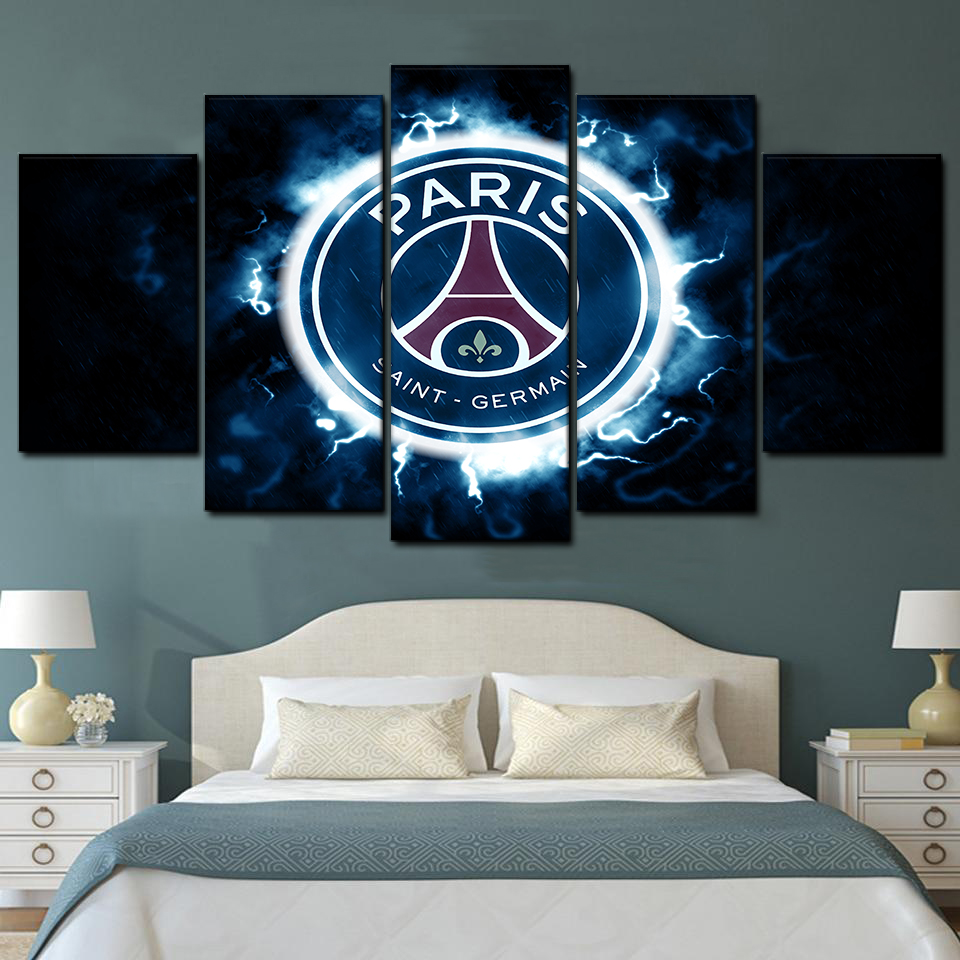 Paris Saint Germain Football 5 Piece Canvas Art Wall Decor - Canvas Prints Artwork