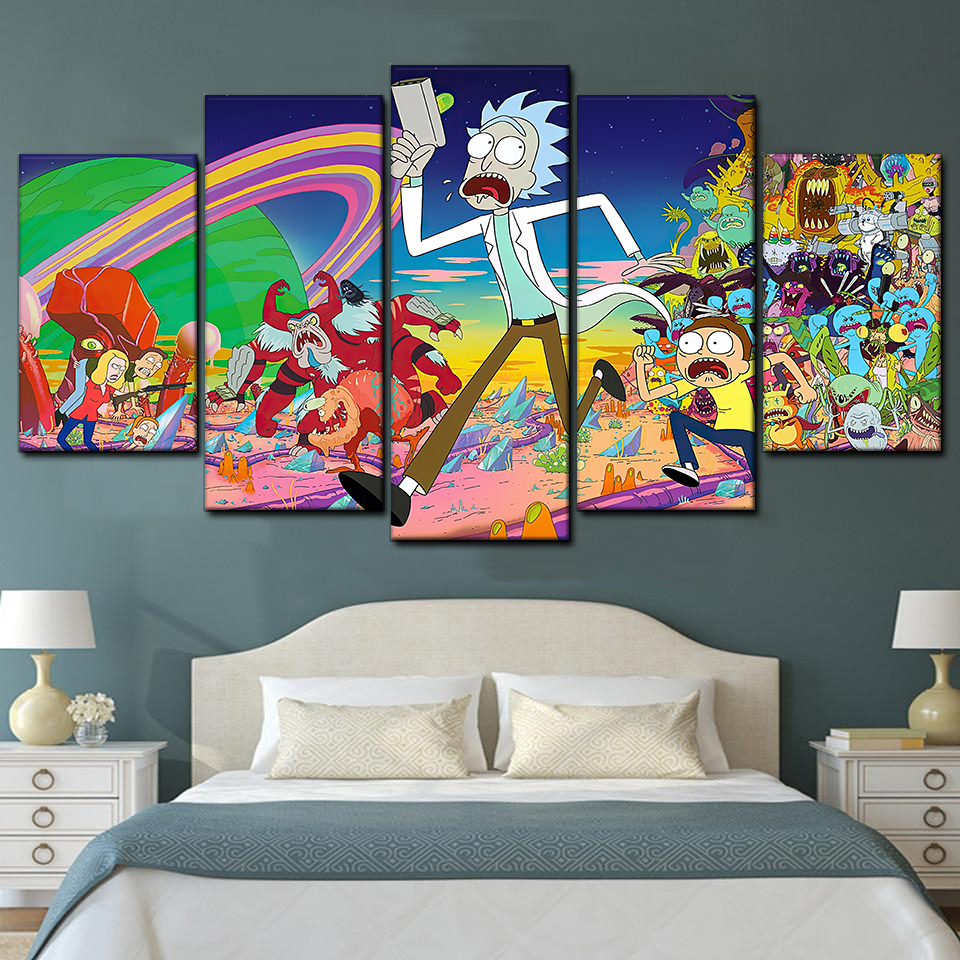 Rick Amp Morty Inspired 22 5 Piece Canvas Art Wall Decor - Canvas Prints Artwork