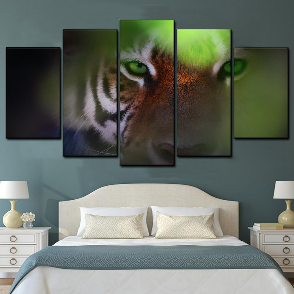Tiger Ambush 5 Piece Canvas Art Wall Decor – Canvas Prints Artwork – CA ...