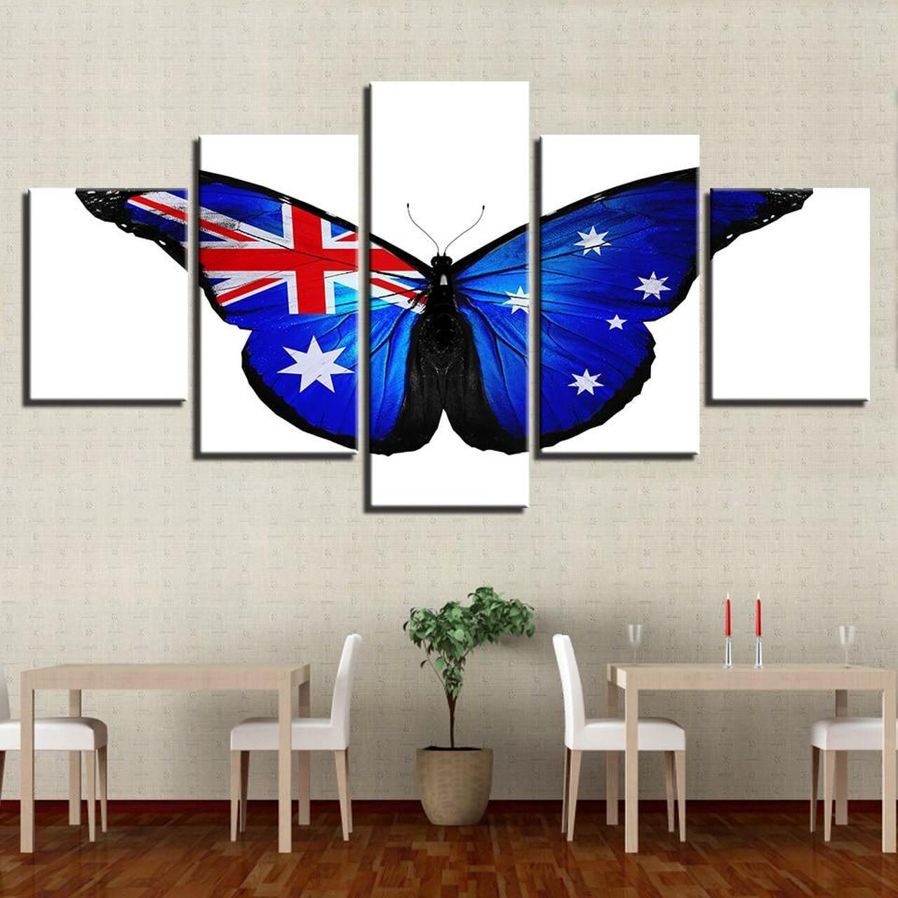 Australian Flag 5 Piece Canvas Art Wall Decor