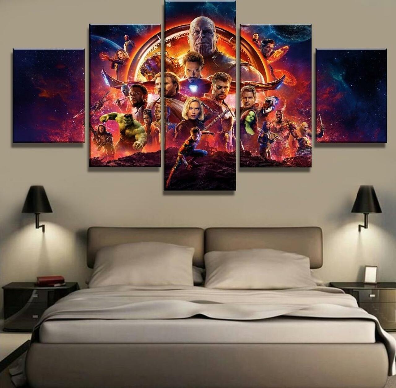 Avengers Infinity War Collage 5 Piece Canvas Art Wall Decor