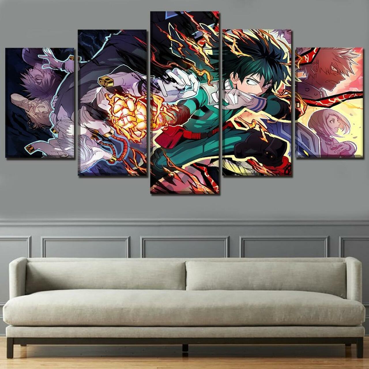 Boku No My Hero 5 Piece Canvas Art Wall Decor