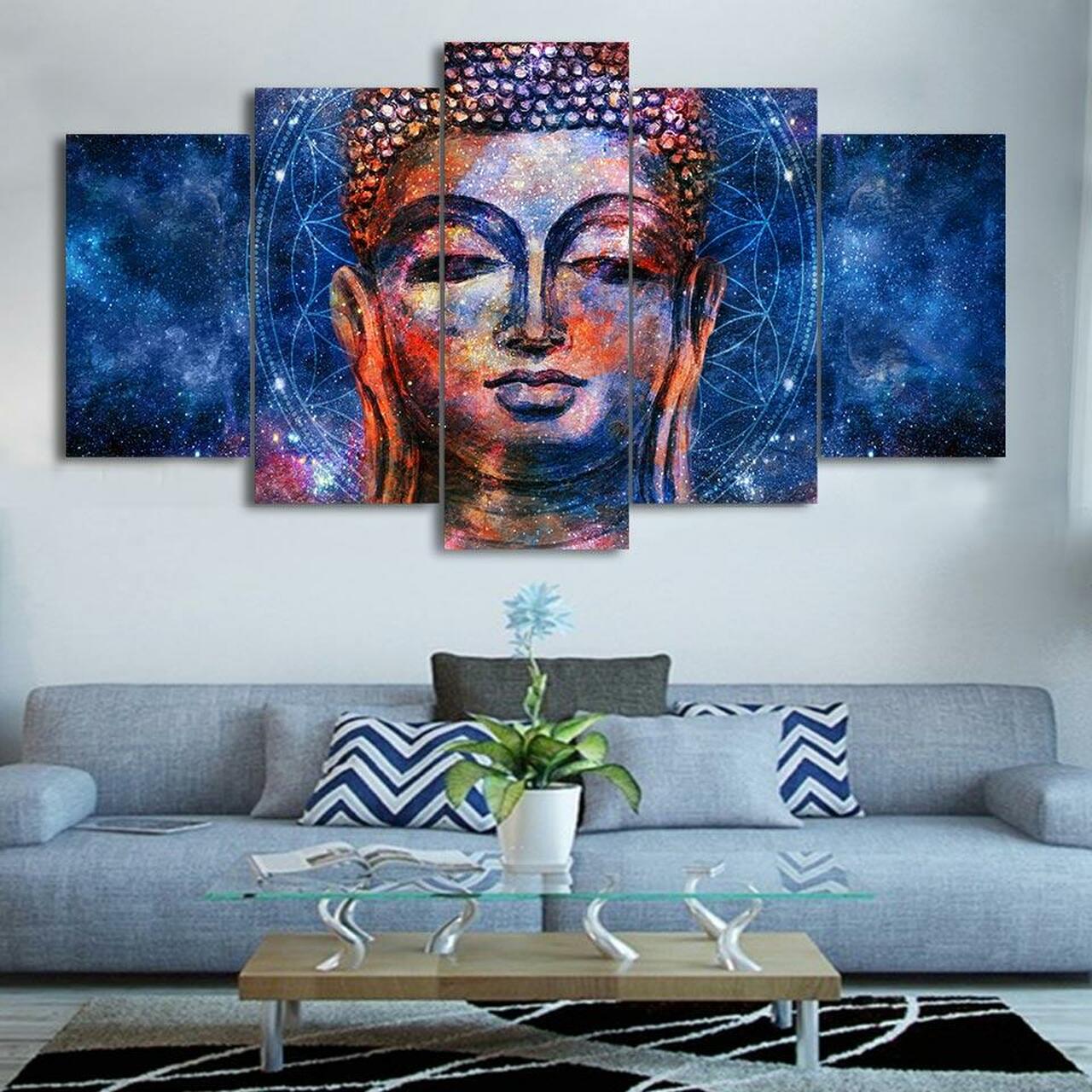 Buddha Galaxy 5 Piece Canvas Art Wall Decor