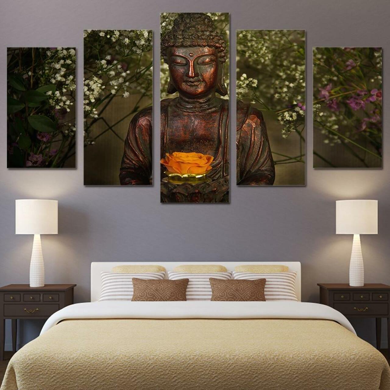 Buddha Rose 5 Piece Canvas Art Wall Decor