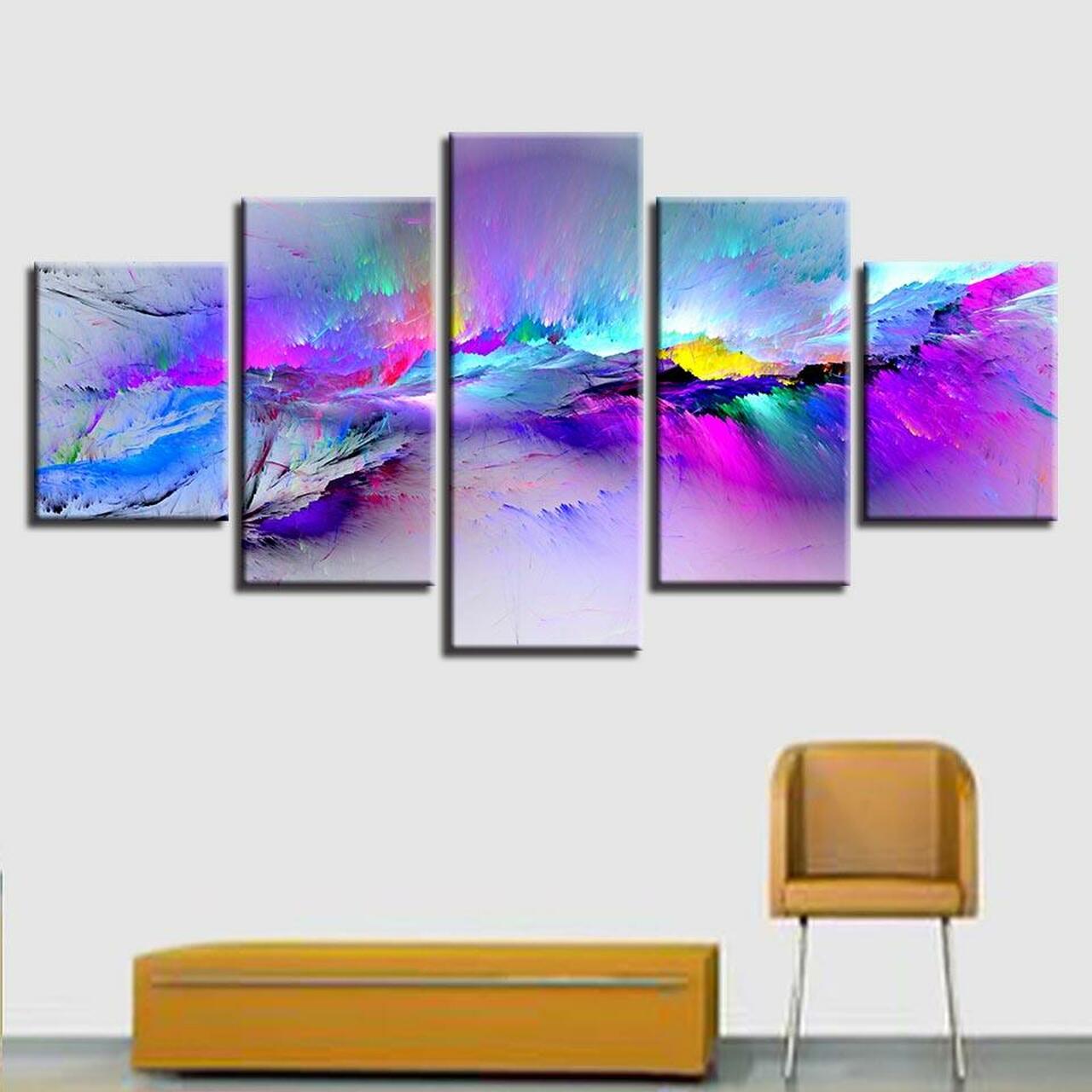 COLORFUL CLOUDS 5 Piece Canvas Art Wall Decor