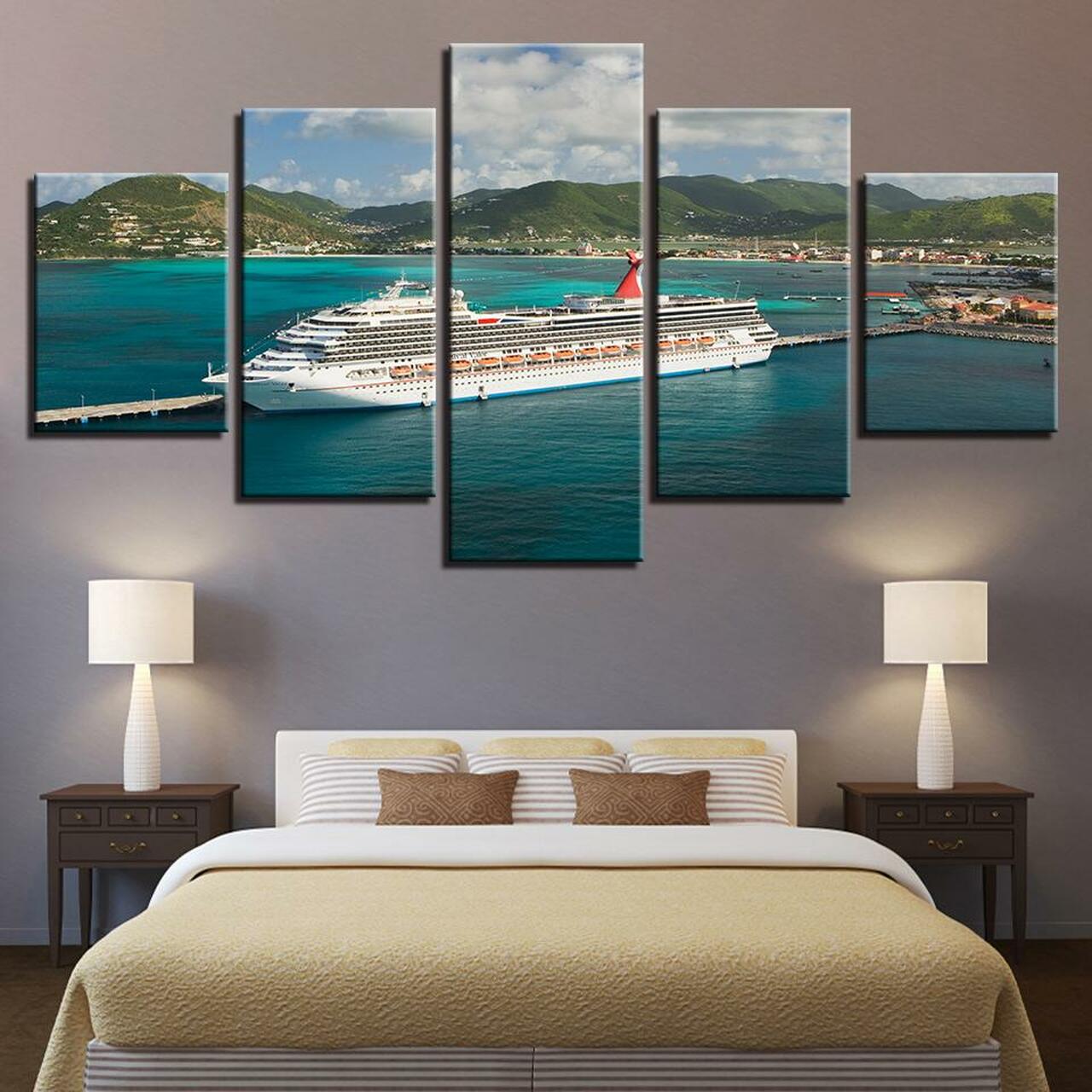 Cruise Ship 5 Piece Canvas Art Wall Decor
