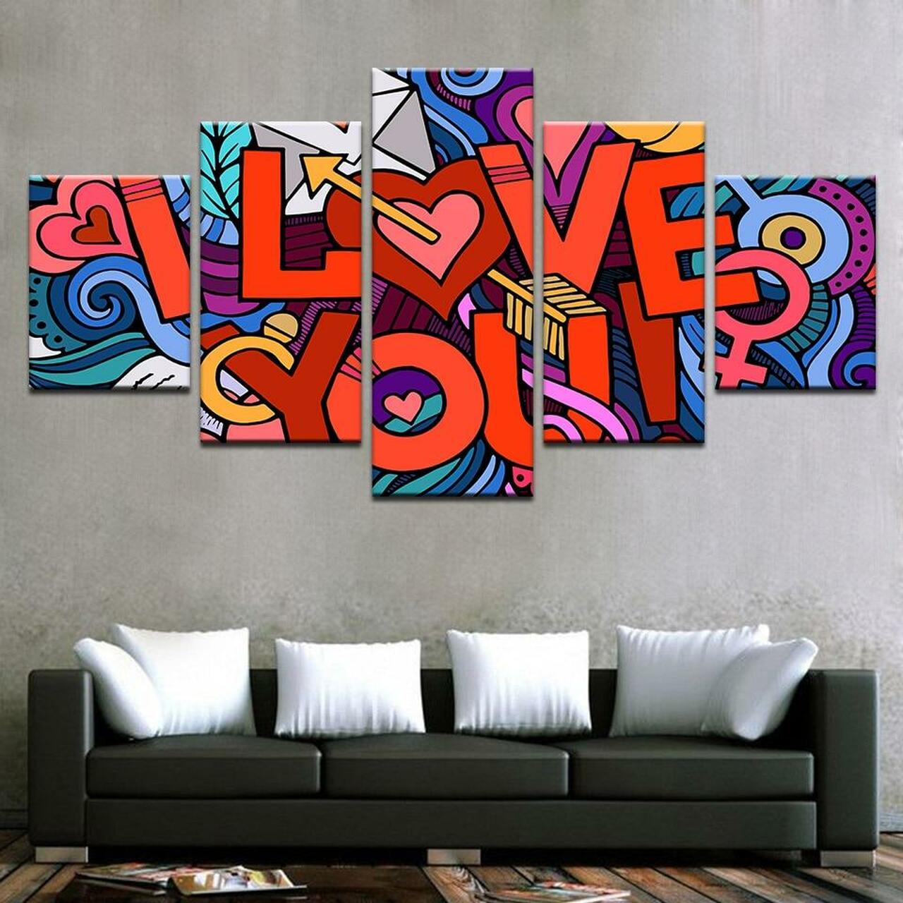 Cupid Love 5 Piece Canvas Art Wall Decor
