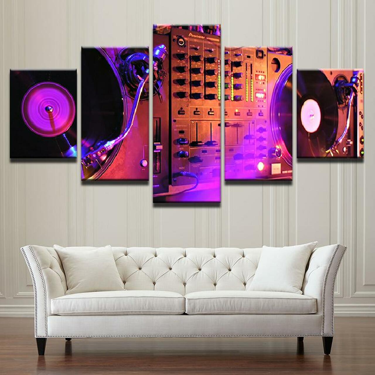 DJ MIXER 5 Piece Canvas Art Wall Decor