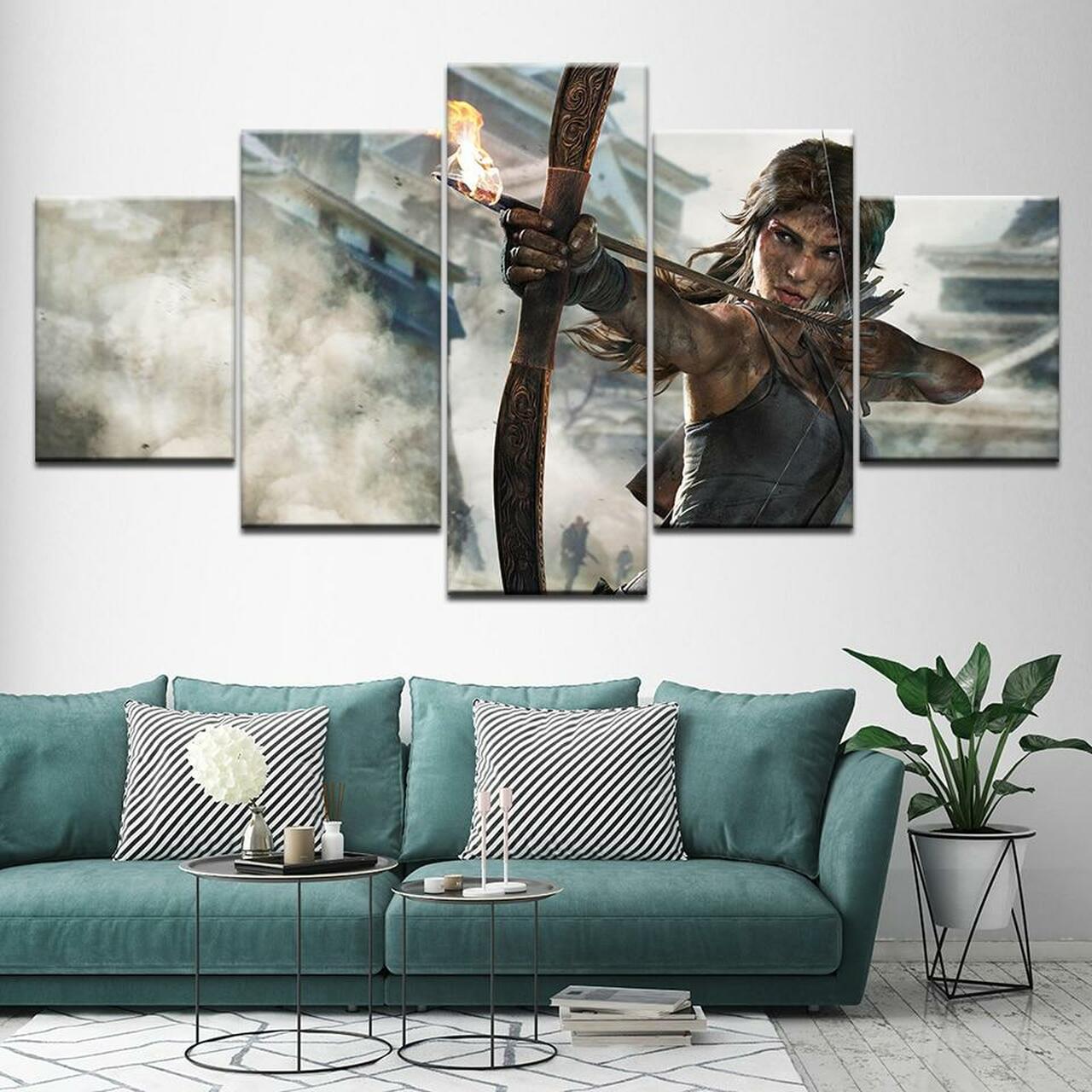 Dream Shadow Tomb Raider 5 Piece Canvas Art Wall Decor