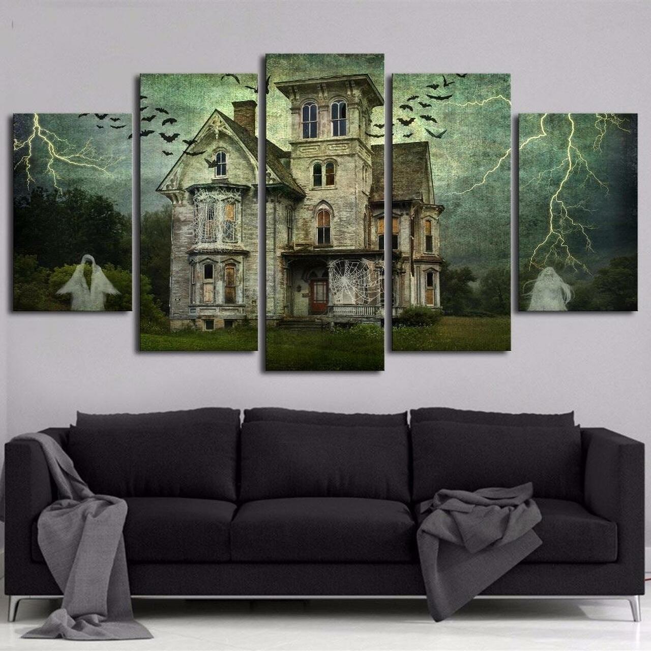 Ghost Castle 5 Piece Canvas Art Wall Decor