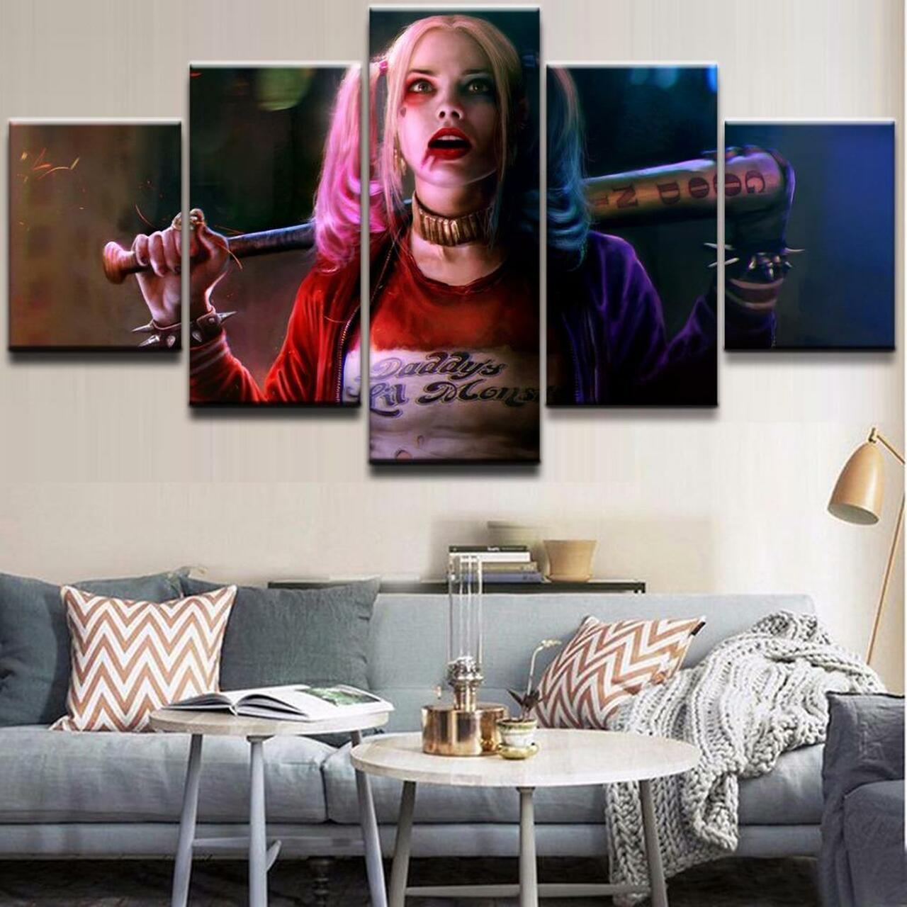 Harley Quinn 5 Piece Canvas Art Wall Decor – CA Go Canvas