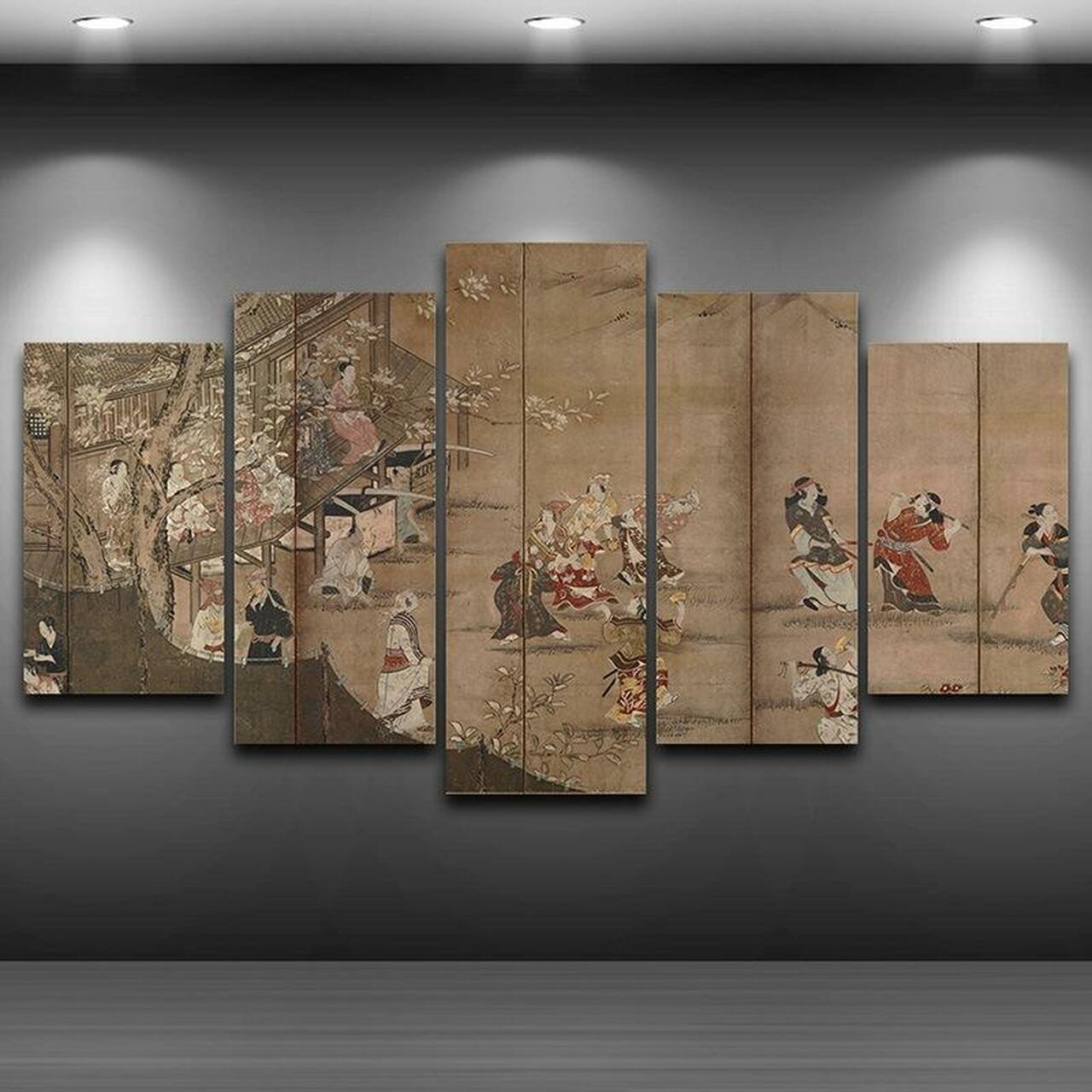 JAPANESE VILLAGE 5 Piece Canvas Art Wall Decor