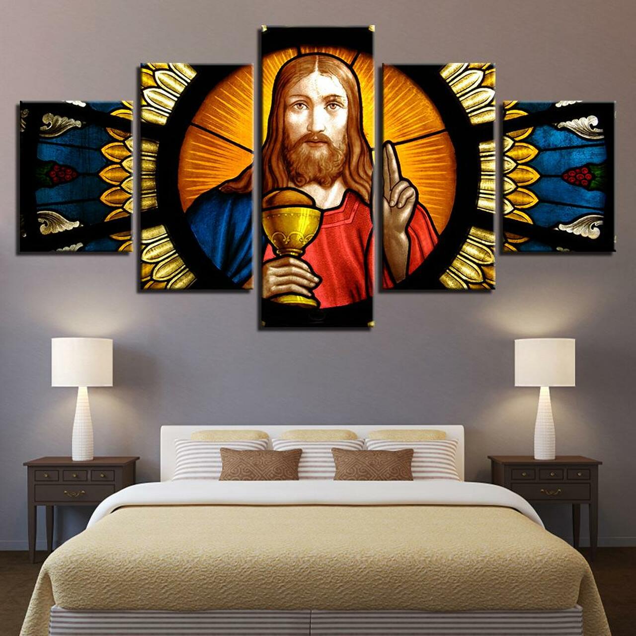 Jesus 5 Piece Canvas Art Wall Decor