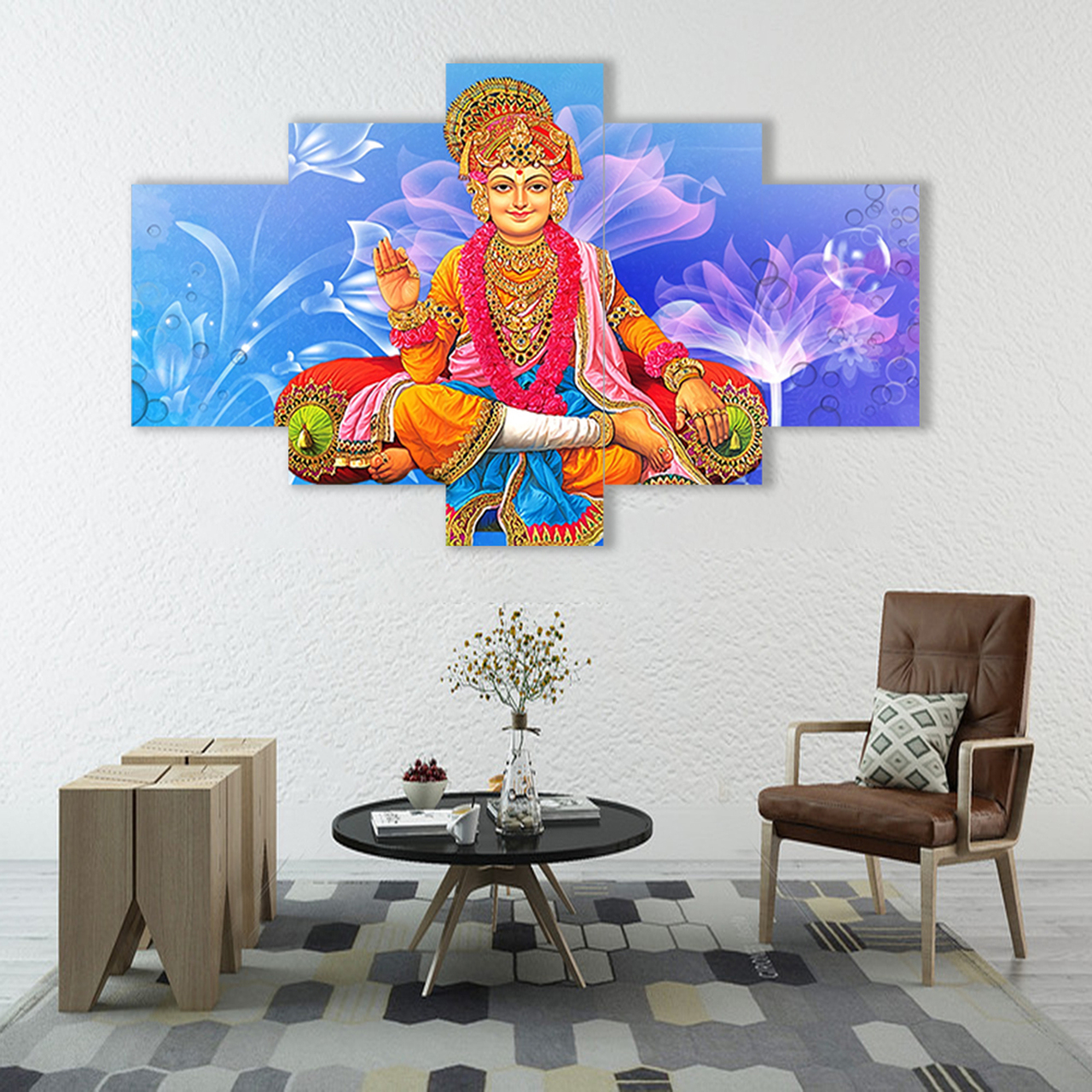Lord Swaminarayan 5 Piece Canvas Art Wall Decor