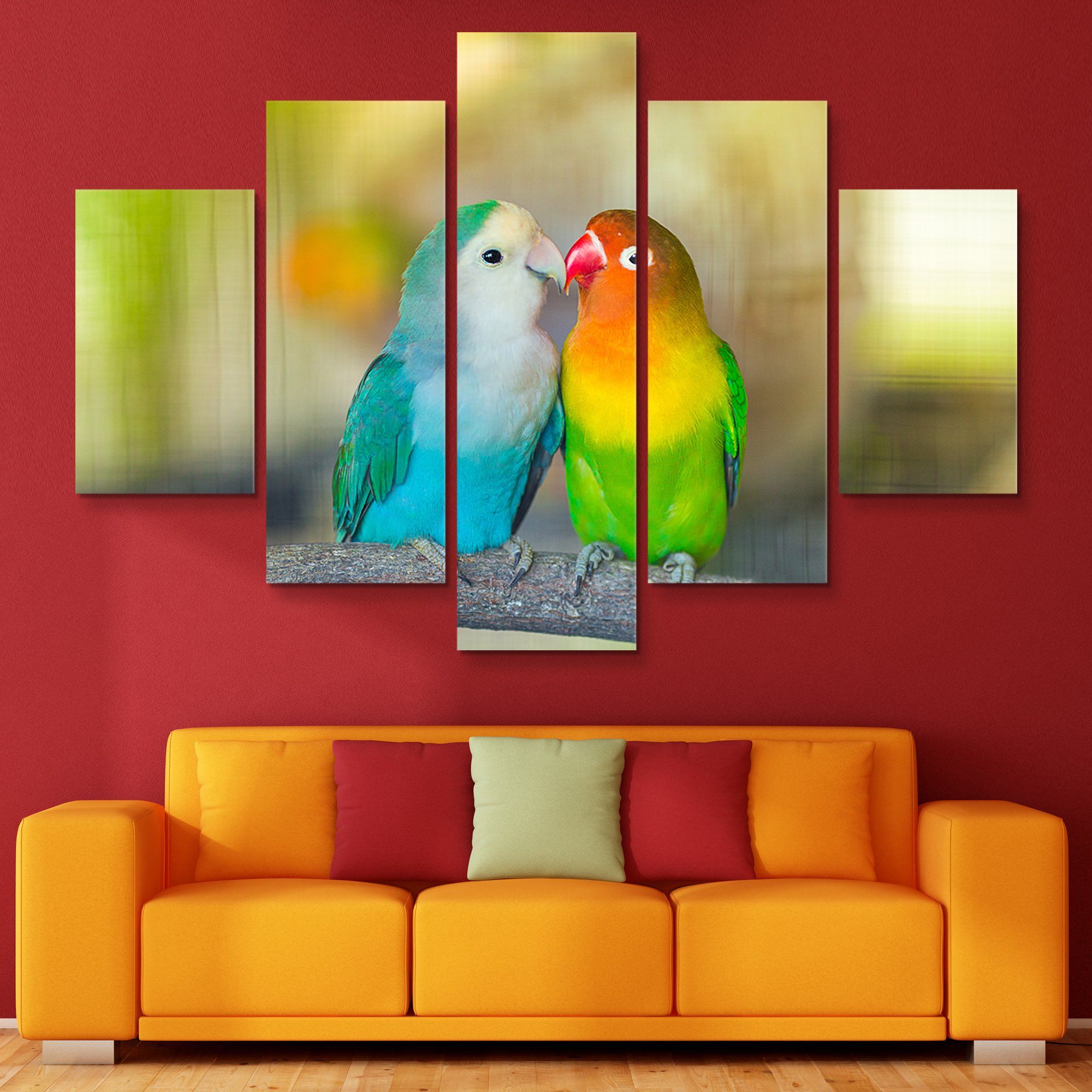 Love Birds - 5 Piece Canvas Art Wall Decor