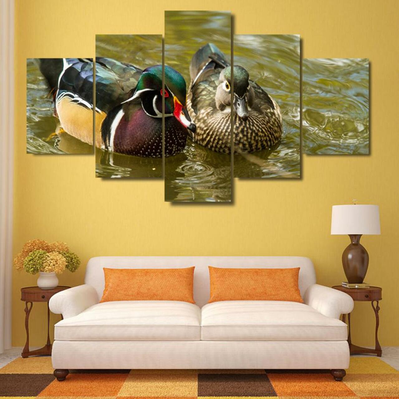 Mandarin Ducks 5 Piece Canvas Art Wall Decor