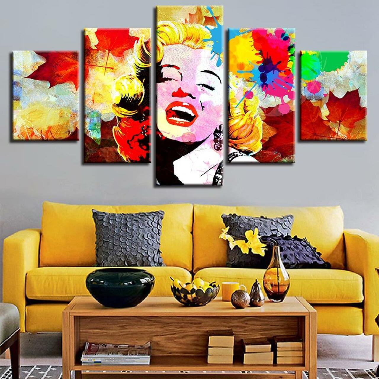 Marilyn in Colors 5 Piece Canvas Art Wall Decor
