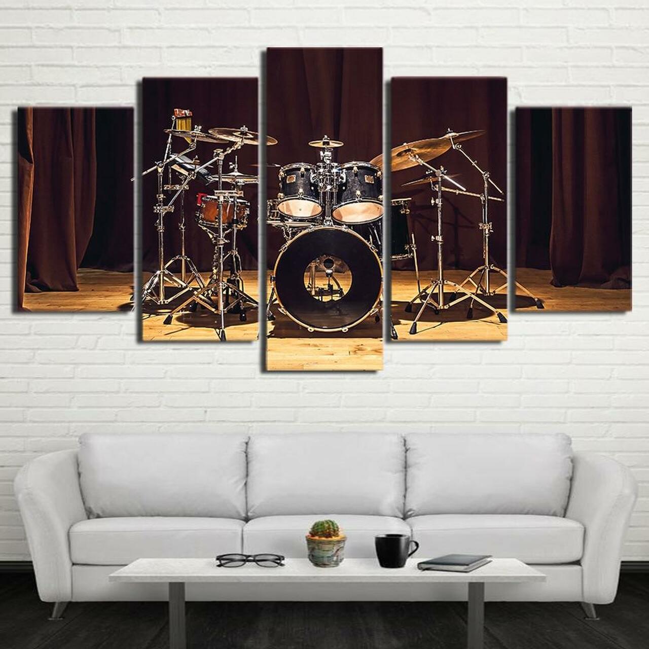 Musical Drums Set 5 Piece Canvas Art Wall Decor
