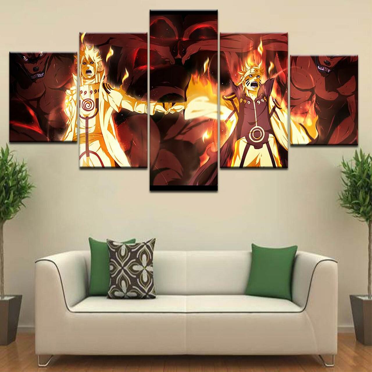 Naruto and Minato 5 Piece Canvas Art Wall Decor
