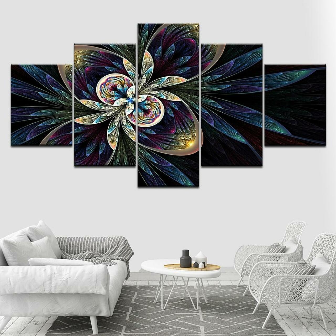 Patterns Of Flower 5 Piece Canvas Art Wall Decor