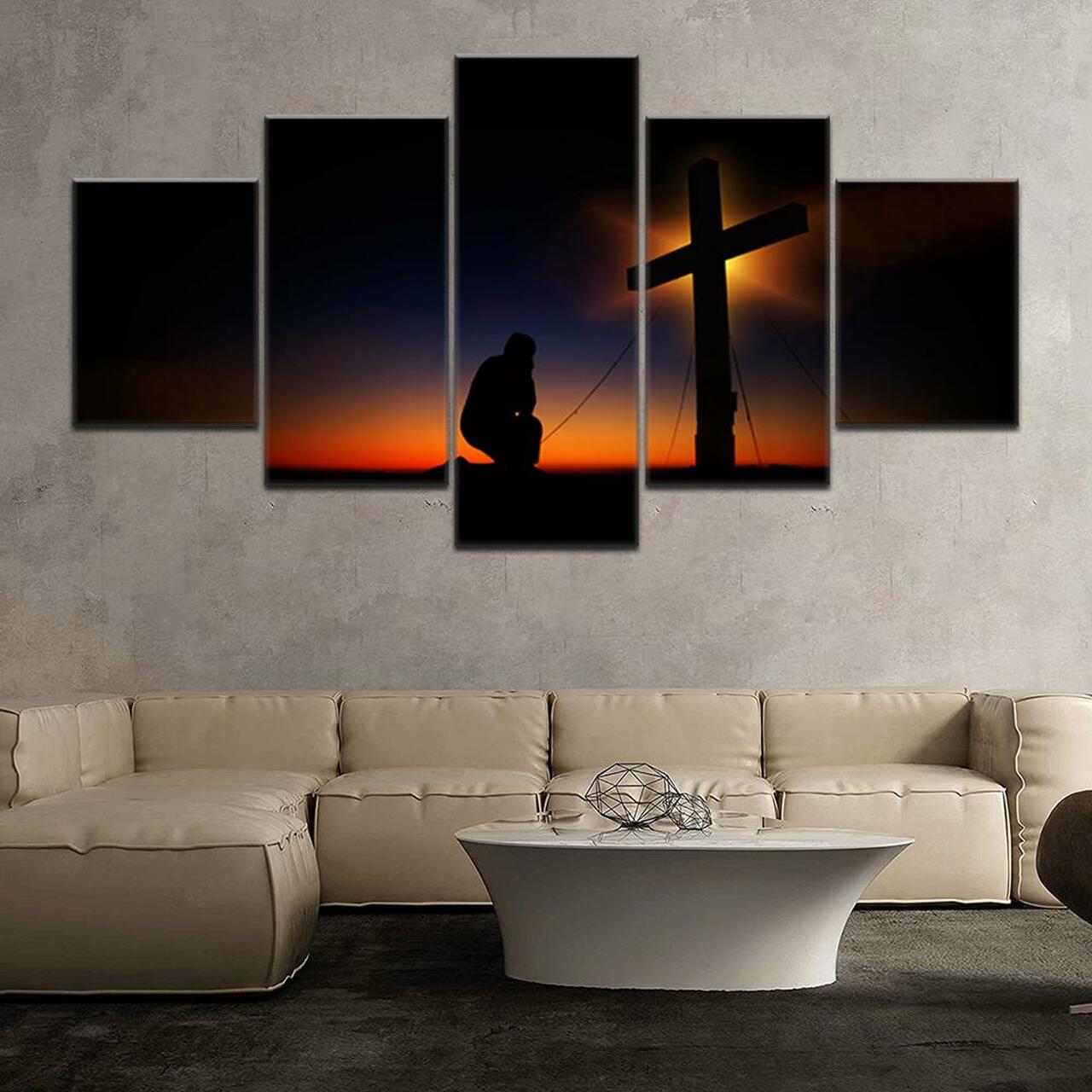 PRAY BEFORE THE LORD 5 Piece Canvas Art Wall Decor