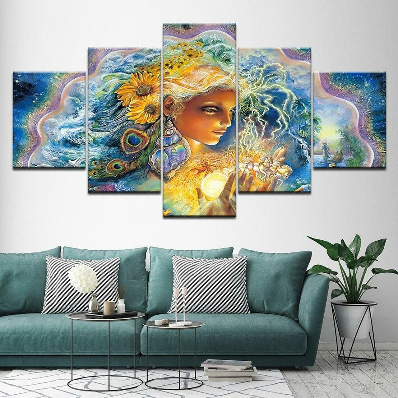 Psychedelic Fairy 5 Piece Canvas Art Wall Decor