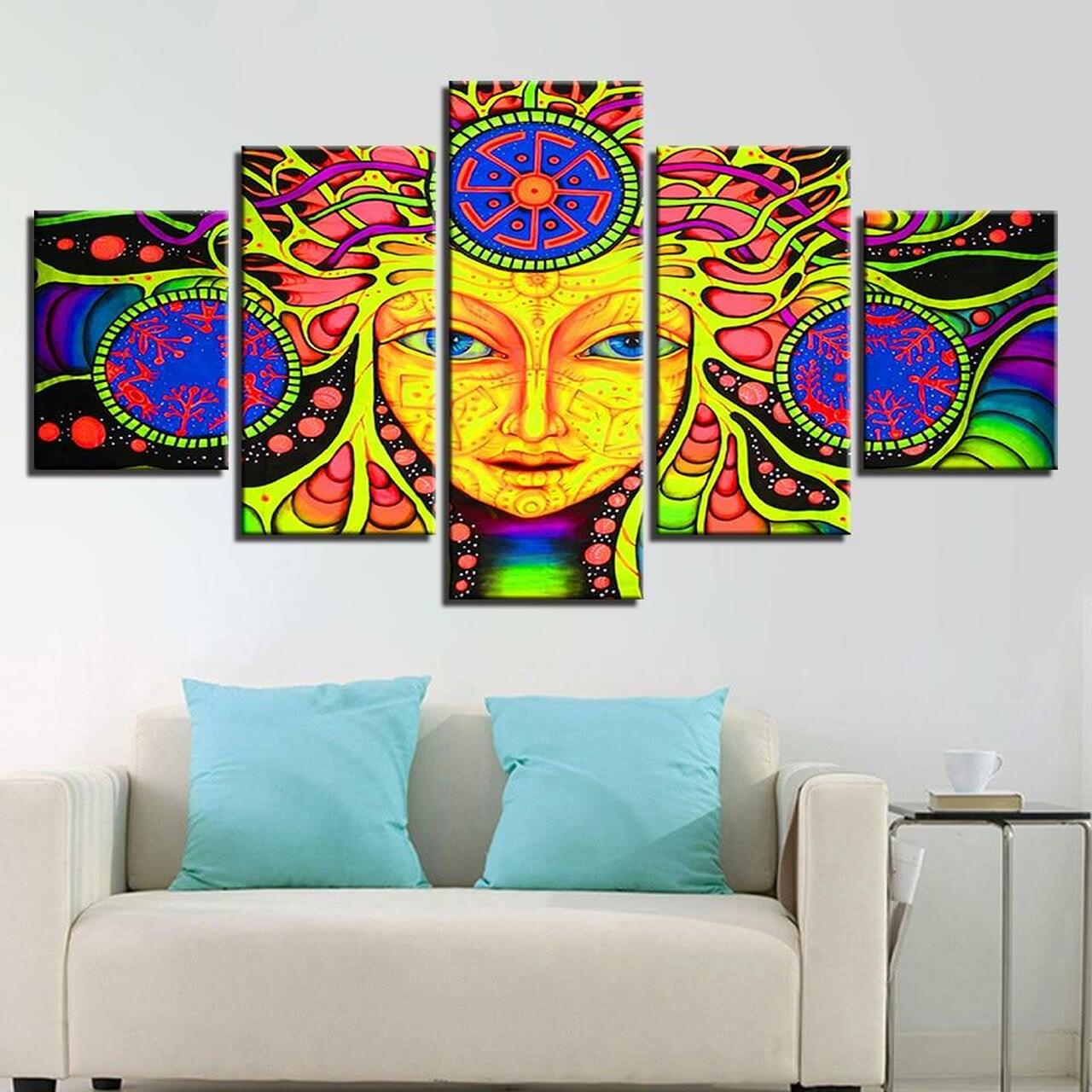 Psychedelic Mind 5 Piece Canvas Art Wall Decor