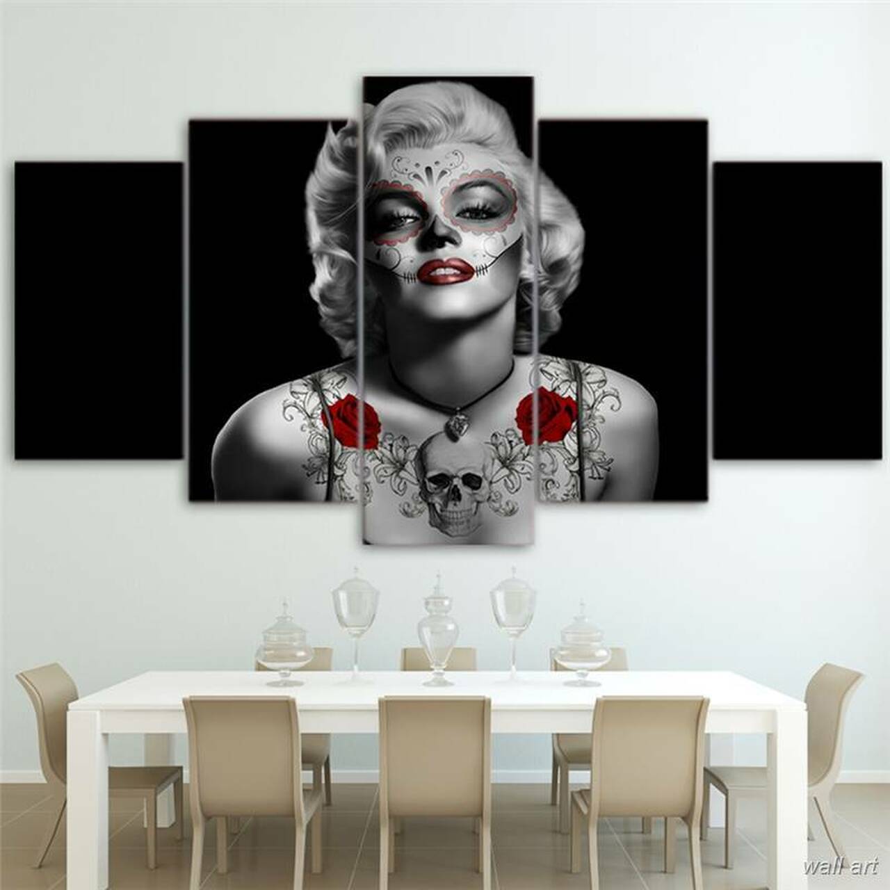 Red Rose Marilyn 5 Piece Canvas Art Wall Decor