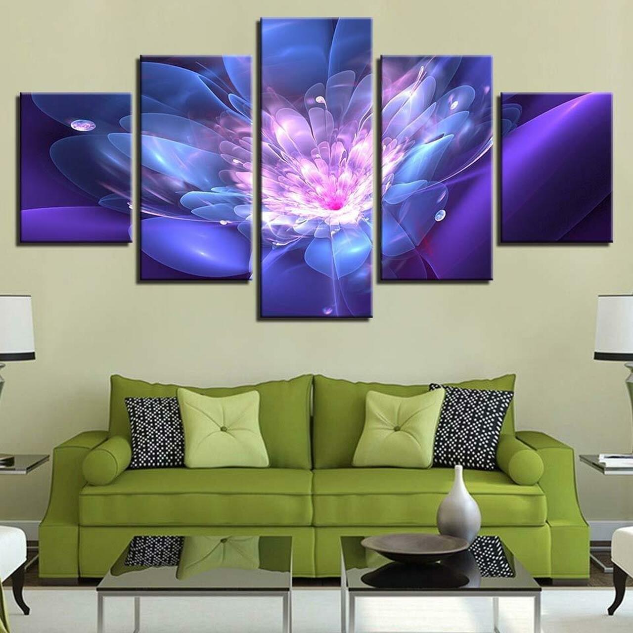 Shades Of Purple 5 Piece Canvas Art Wall Decor