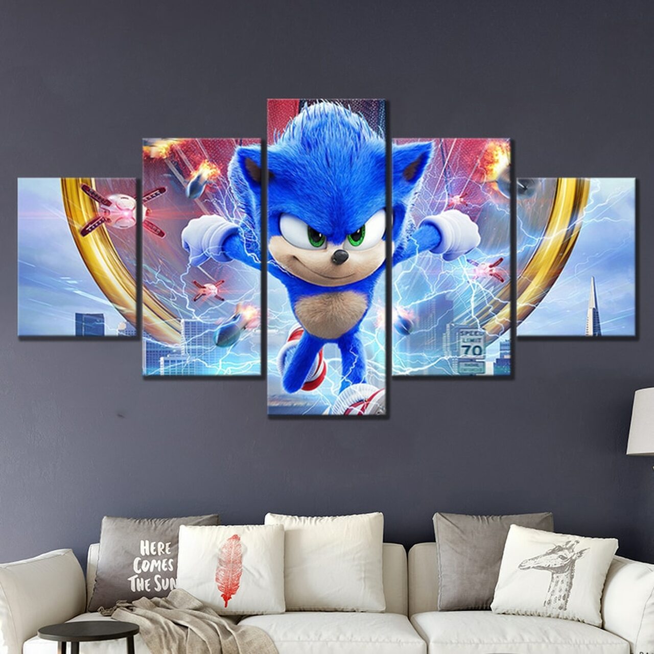 Sonic The Hedgehog 5 Piece Canvas Art Wall Decor