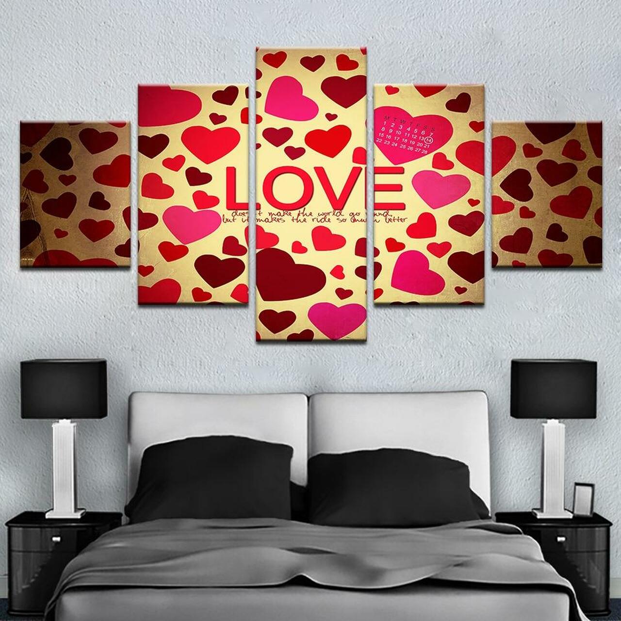 Sweet Love 5 Piece Canvas Art Wall Decor