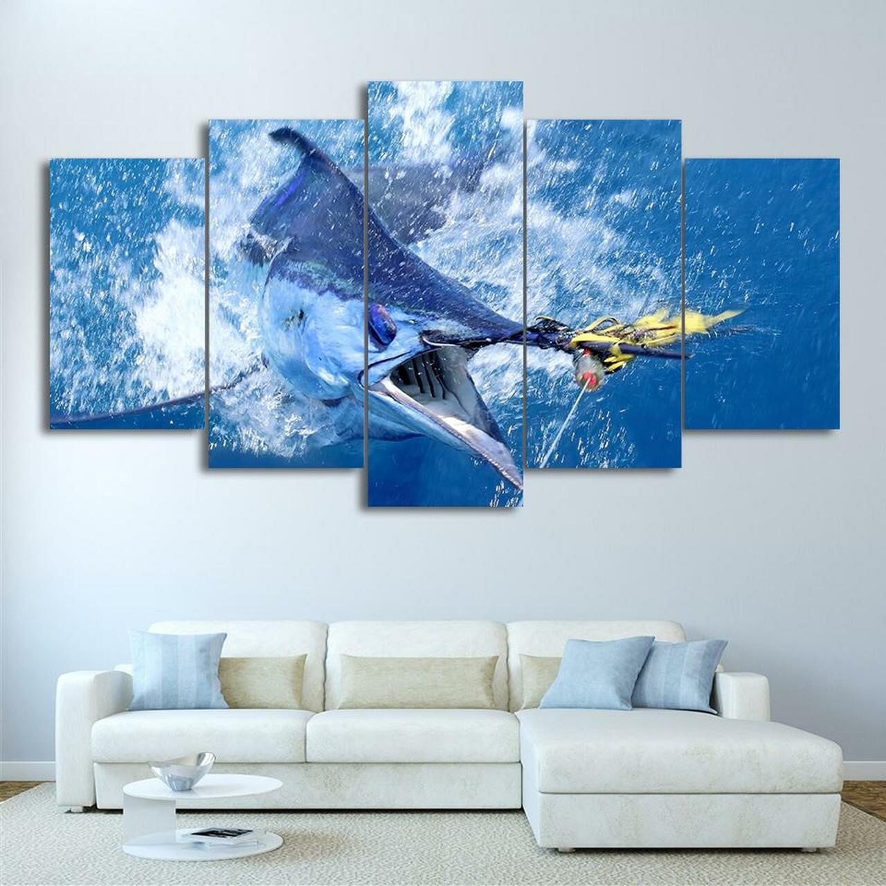 Swordfish 5 Piece Canvas Art Wall Decor
