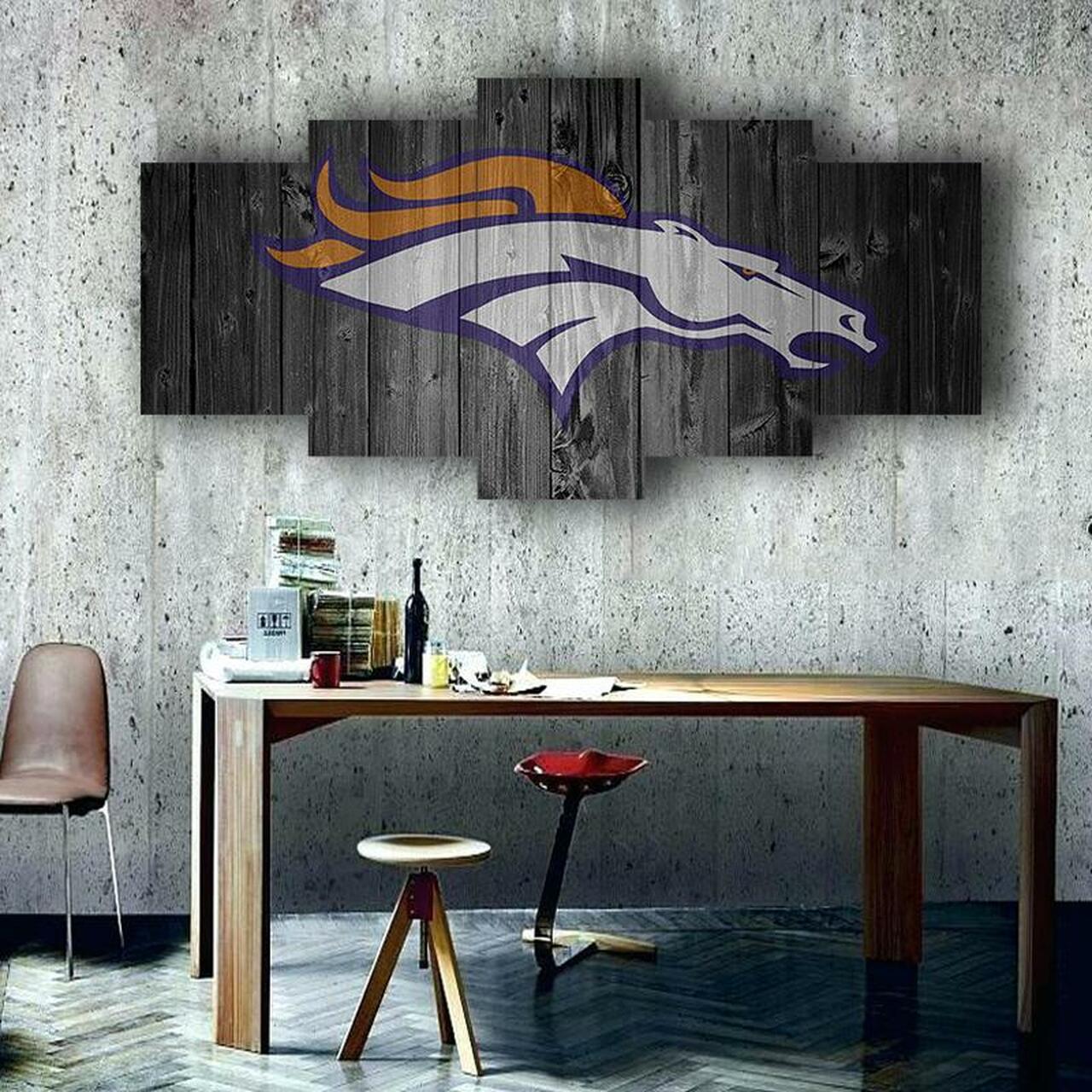 The Denver Broncos 5 Piece Canvas Art Wall Decor