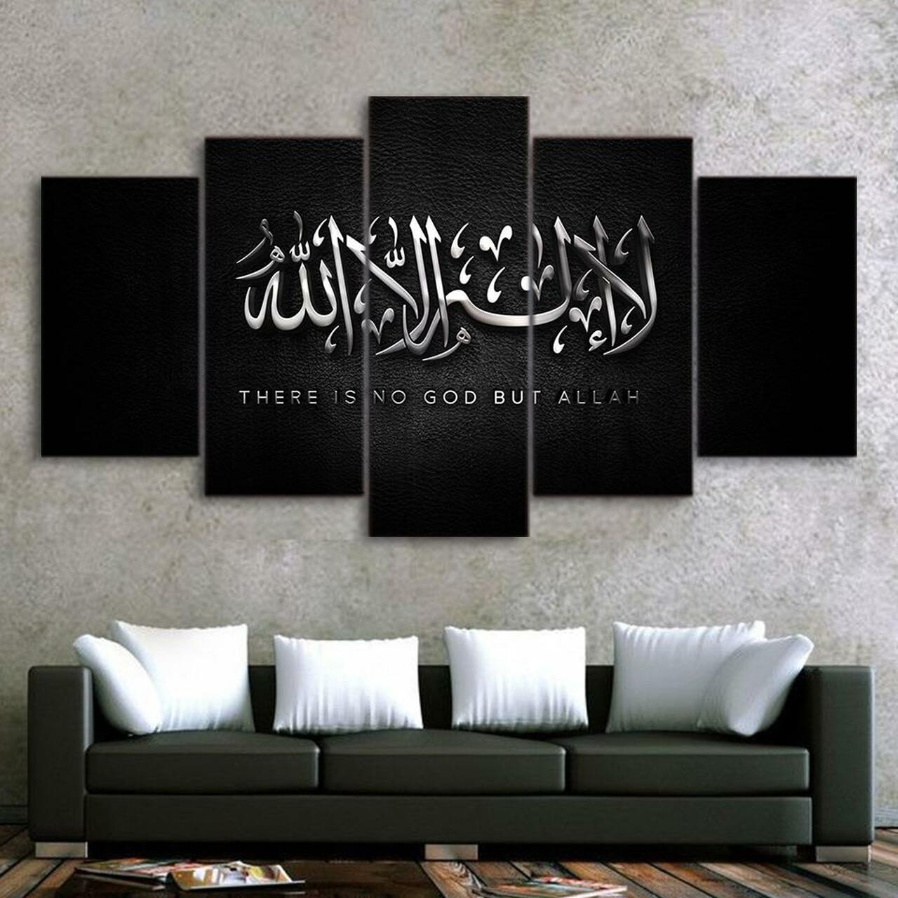 There Is No God But Allah 5 Piece Canvas Art Wall Decor